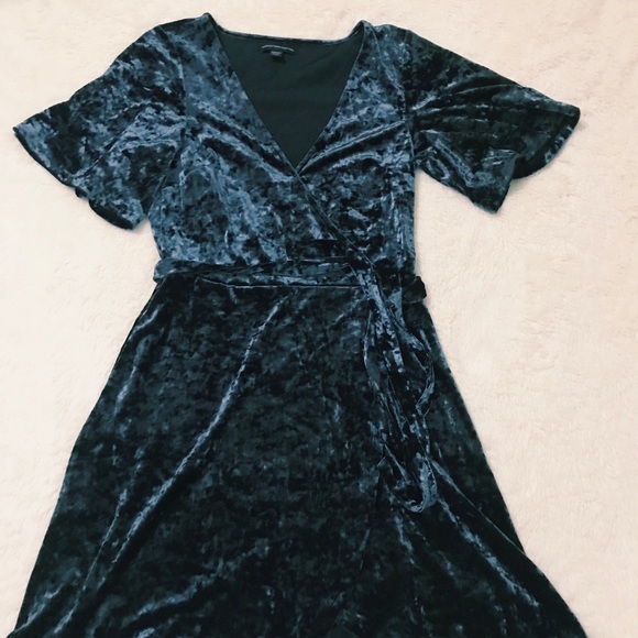 american eagle blue velvet dress Modest blue velvet cape gown RACHEL  MYAN ATELIER